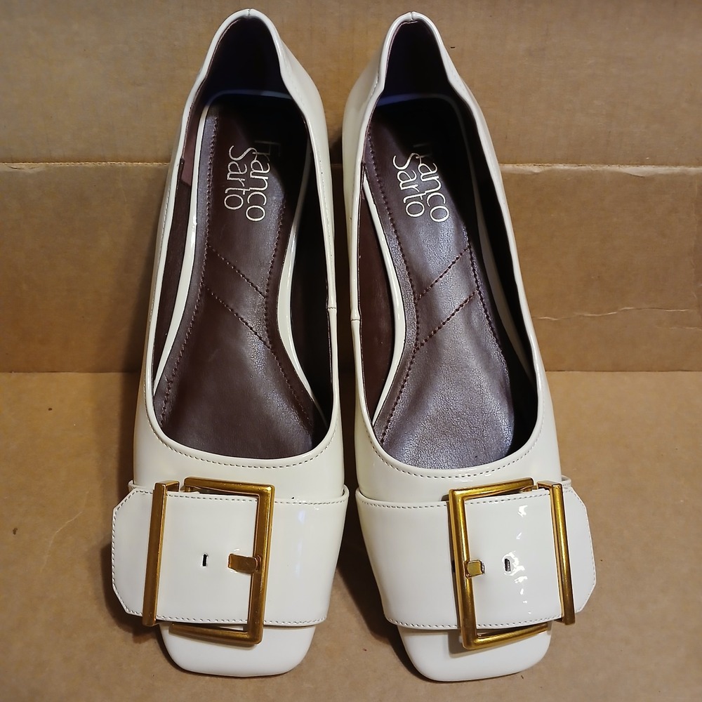 Franco Sarto Women's 8 M Tahlia Ballet Flat Cream Gold Business Casual Work - Picture 2 of 8